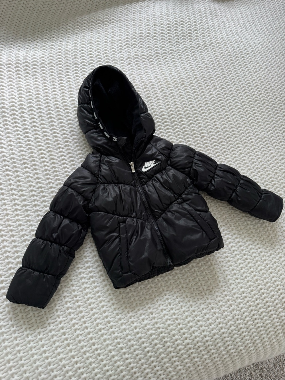 Baby Nike Black Quilted Hooded Puffer Jacket